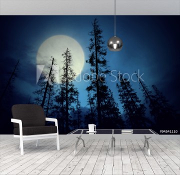Picture of Spooky forest with full moon